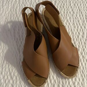 Made in Spain leather wedge sandal